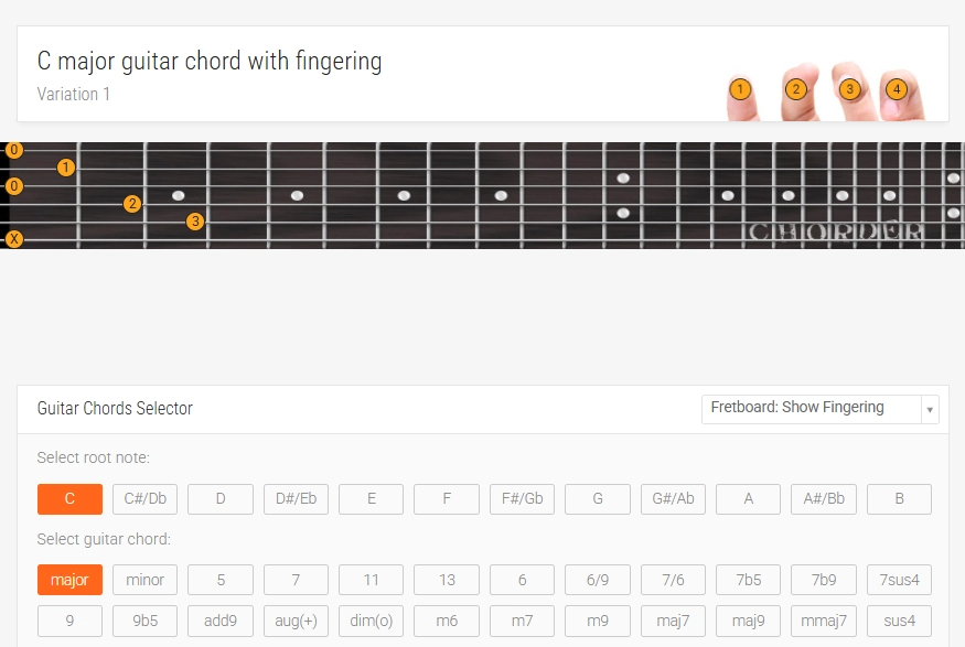 Chorder - Herramienta para seleccionar acordes de guitarra imagen que representa y simboliza chorder y refuerza el concepto del contenido 📲 Chorder: Herramienta online de acordes de guitarra