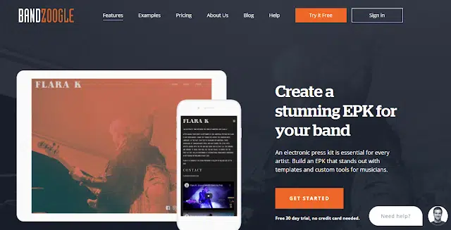 press kit en bandzoogle