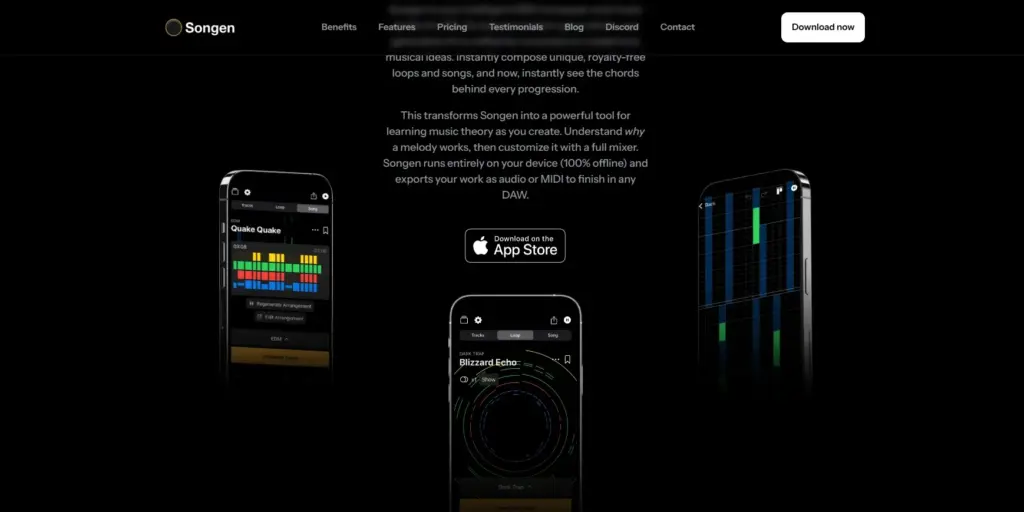 Songen, aplicación de inteligencia artificial para composición musical y generación de MIDI
