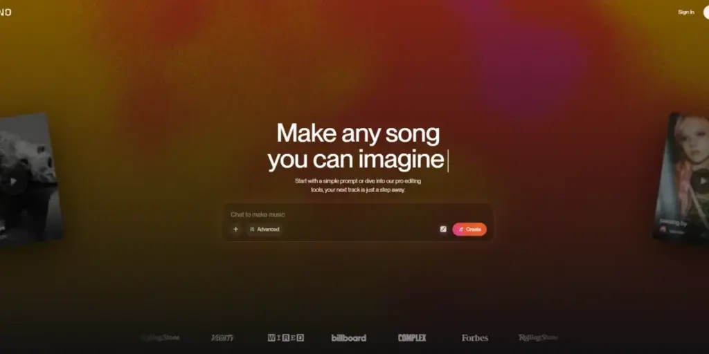 Generador de música con inteligencia artificial Suno para crear canciones completas desde texto
