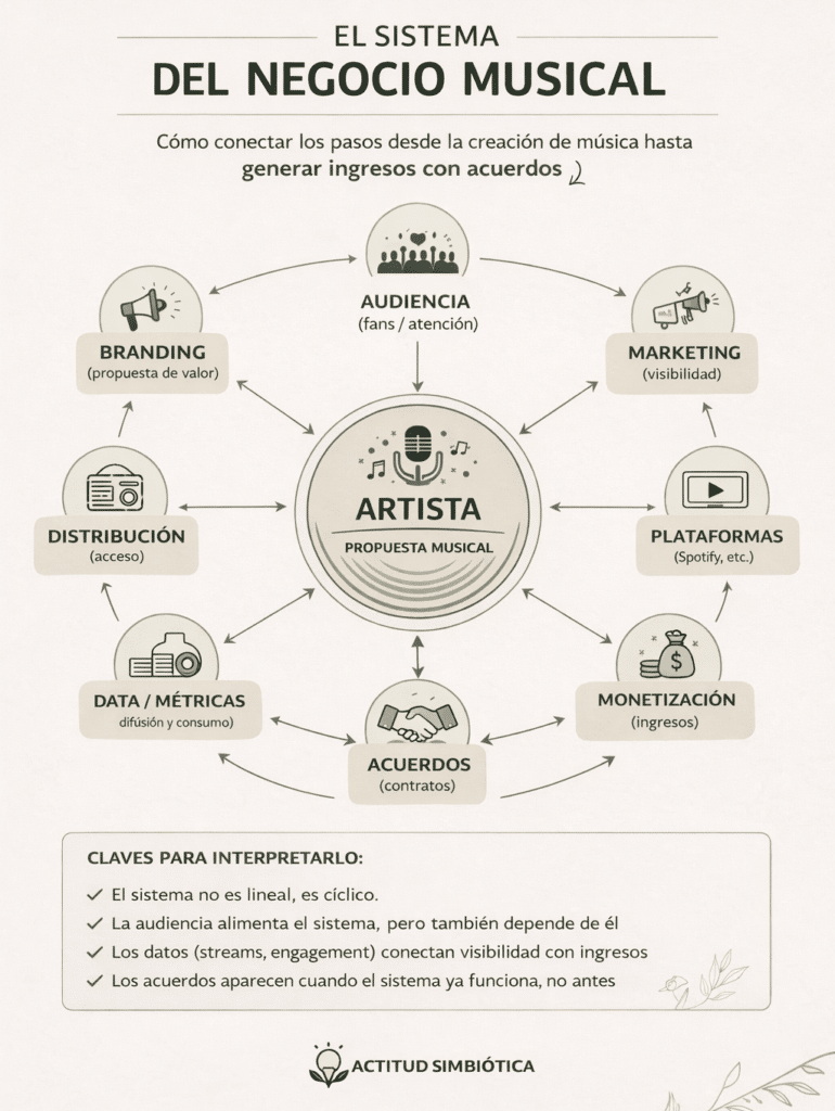 imagen que representa y simboliza negocio musical y refuerza el concepto del contenido 🚀 Negocio Musical: Como funciona el sistema